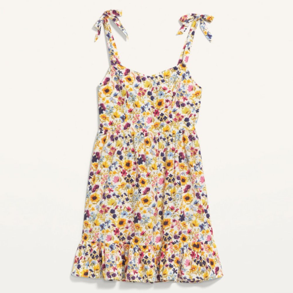 Old Navy Tie-Shoulder Fit & Flare Floral Cami Mini Dress